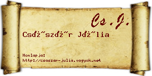 Császár Júlia névjegykártya